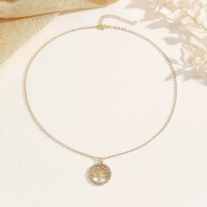 High Quality Classic Shiny Zircon Tree of Life Pendant Necklace, a Beautiful Necklace Gift for Beautiful Women